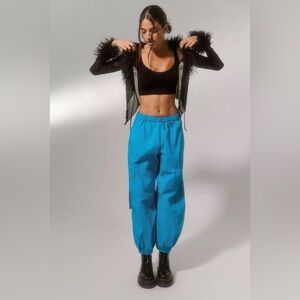 Urban Outfitters Jana Nylon Balloon High-Rise Cargo Pant | Blue | XS
